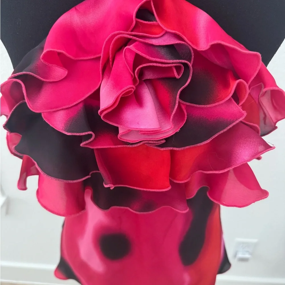Express Red Ruffled Halter Top - Picture 4 of 7